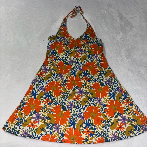 Toad&Co Dresses & Skirts - Toad&Co. Plumeria Halter Dress in Barley Floral Print Women’s Size Medium